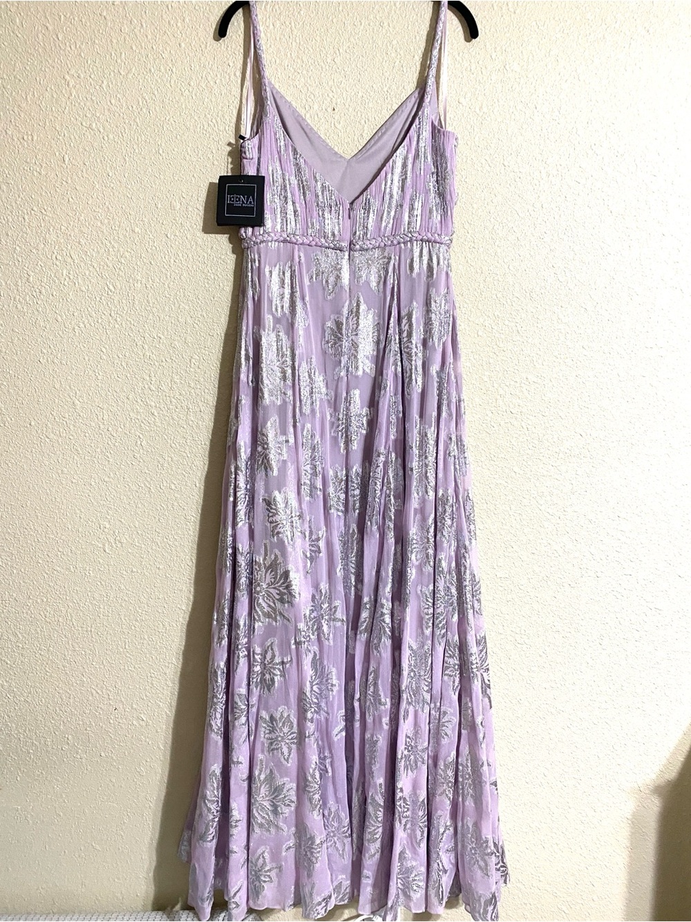 NWT Ieena for Mac Duggal Lilac Braided Strap A-line Floral Gown 9310 Size 6 - Picture 11 of 16